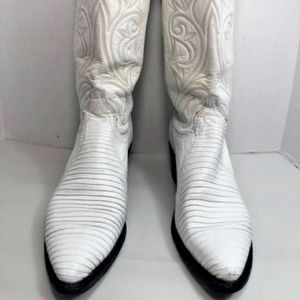 DAN POST White Size 6.5M Leather Snake Skin Boots